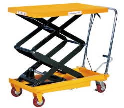 手动液压升降平台车高效搬运的车间得力助手